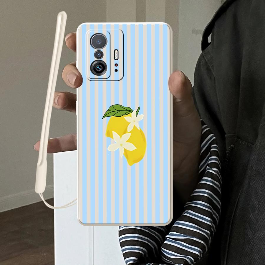Phone Cases Xiaomi - เคสลายมะนาวคูลสไตรป์สำหรับเสี่ยวหมี่ Mi 11 12 Lite 13