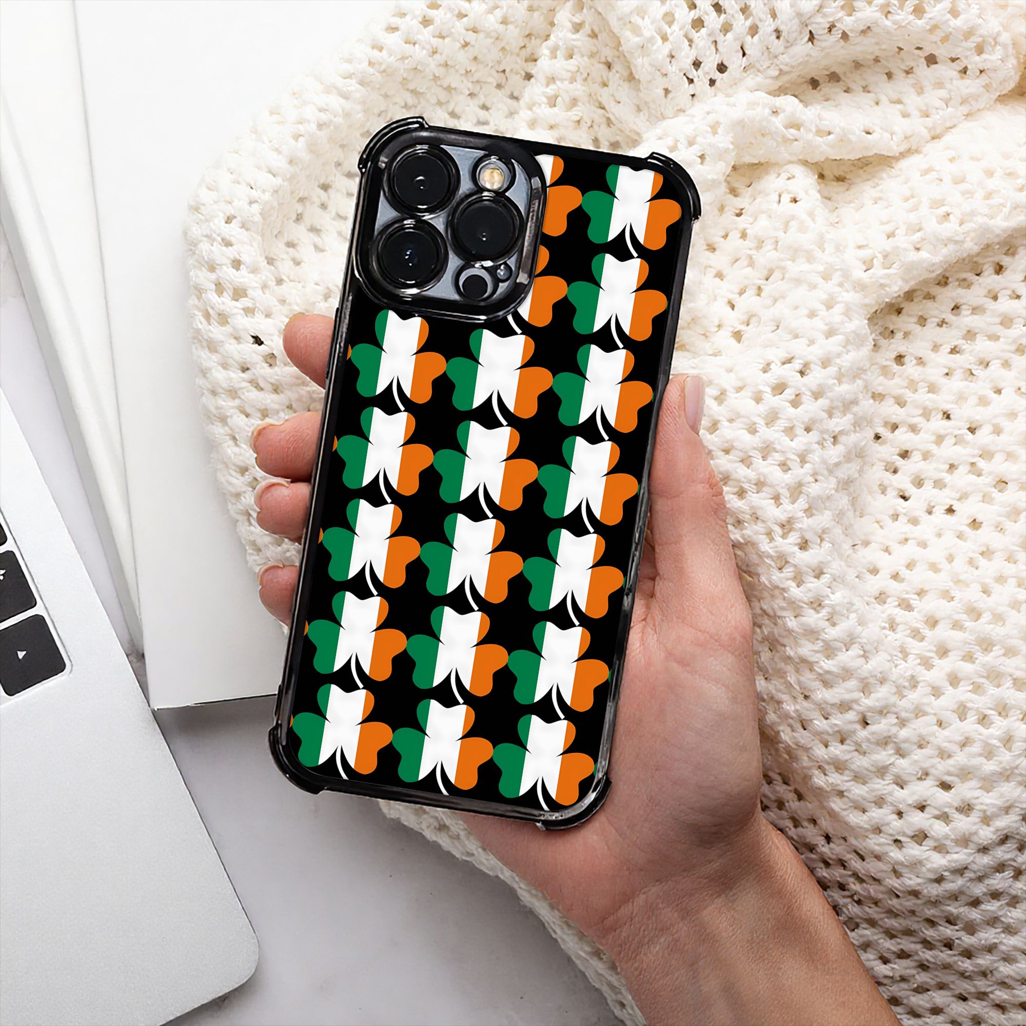 Phone Cases Ireland - เคสโทรศัพท์ลายธงชาติไอร์แลนด์ ลายแชมร็อค สำหรับวันเซนต์แพทริก กระบวนการเคลือบแบบ Electroplating สำหรับ
