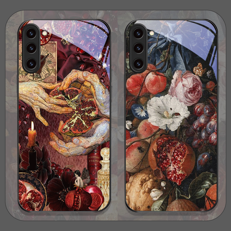 Phone Cases Samsung S25 Fe - เคสโทรศัพท์มือถือลายดอกทับทิมสุดหรู ทำจากกระจกนิรภัย สำหรับ Samsung Galaxy S25