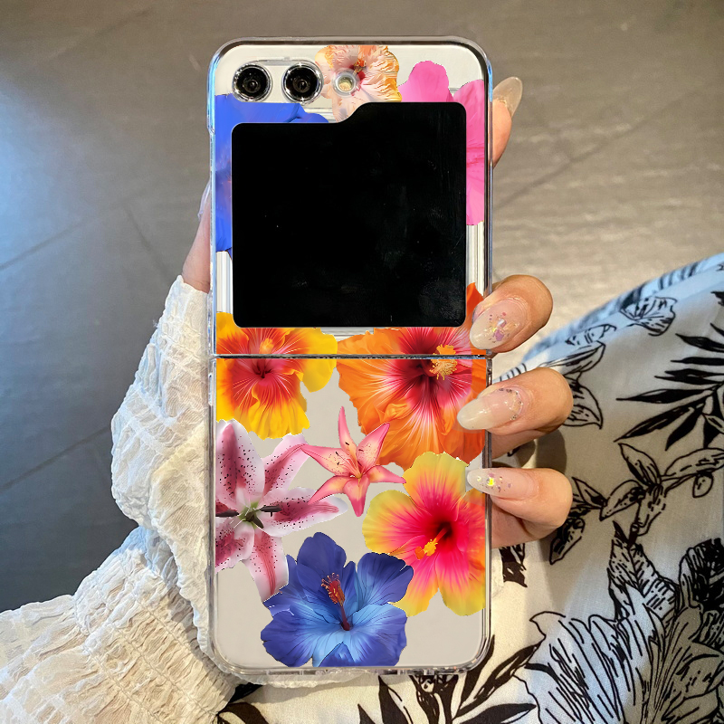 Phone Cases Z Flip 6 - เคสโทรศัพท์ลายดอกไม้สมจริงสำหรับ Samsung Galaxy Z Flip7 FE