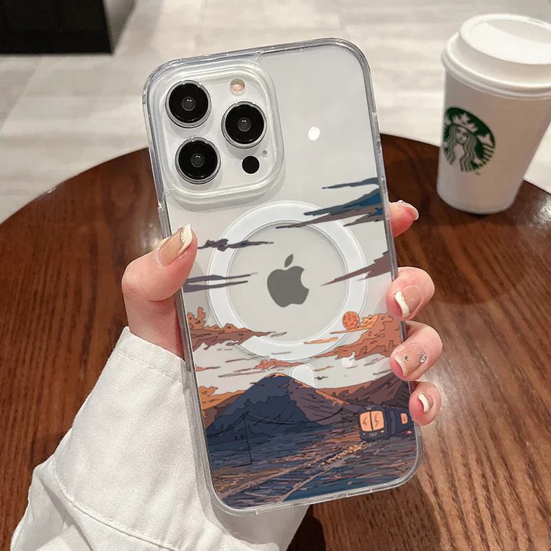 Phone Cases Unique - เคสโทรศัพท์แฟชั่นลายพระอาทิตย์ตกสำหรับ iPhone 17 Pro 16 15