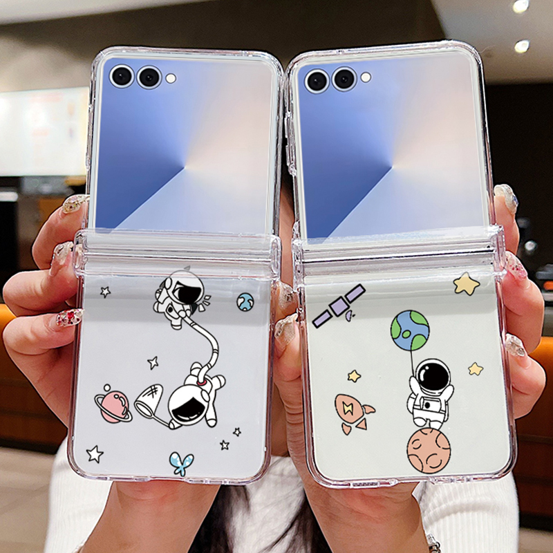 Phone Cases Z Flip 6 - รูปแบบนักบินอวกาศพับเคสโทรศัพท์สําหรับ Samsung Galaxy Z Flip 7