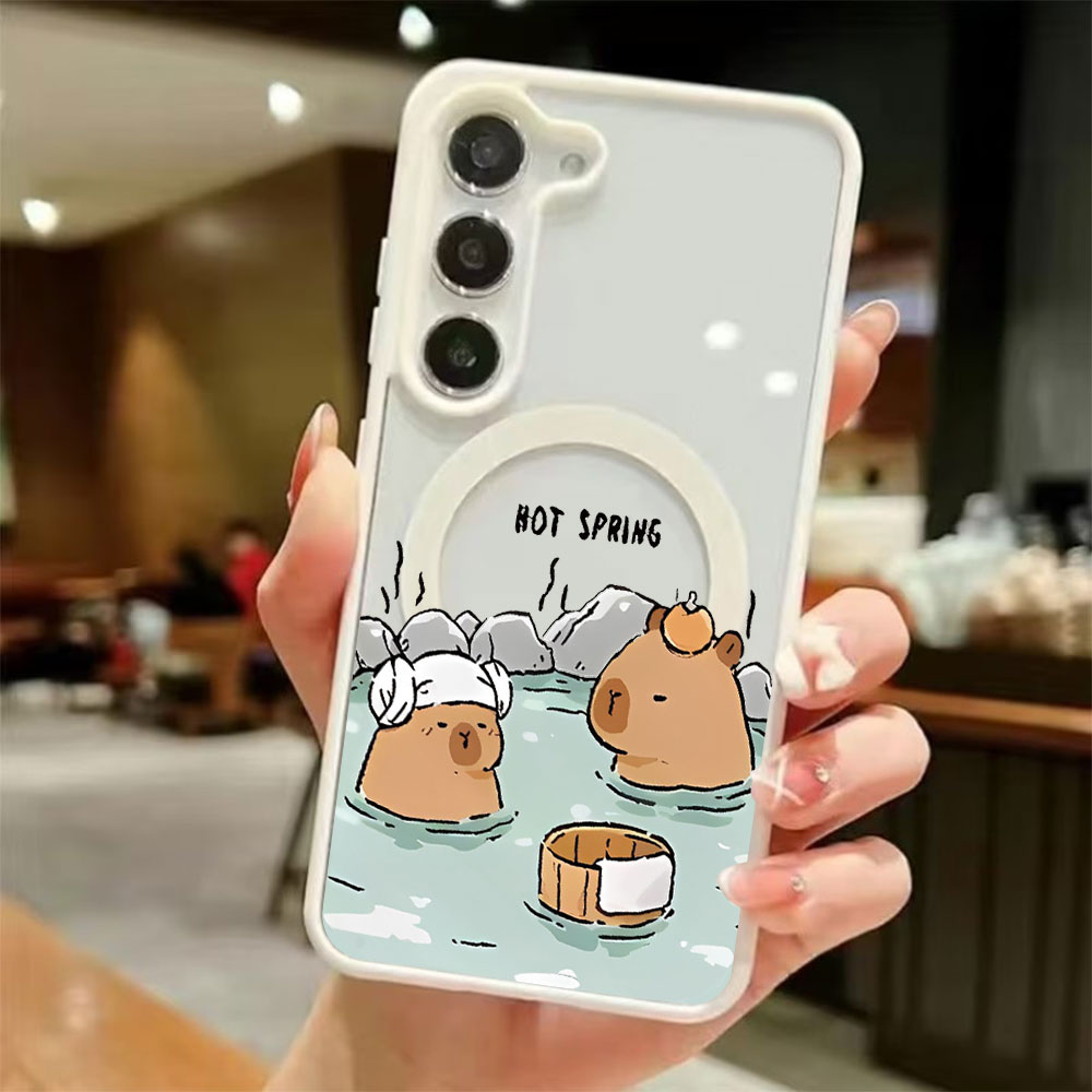Phone Cases Samsung S25 Fe - เคสโทรศัพท์แม่เหล็กใสลายคาปิบารา สำหรับ Samsung Galaxy S26 S25
