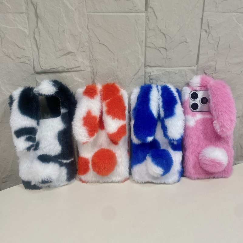 Phone Cases Iphone 16 Pro Max - เคสโทรศัพท์ลายกระต่ายน่ารัก ขนปุย สำหรับ iPhone 17 16