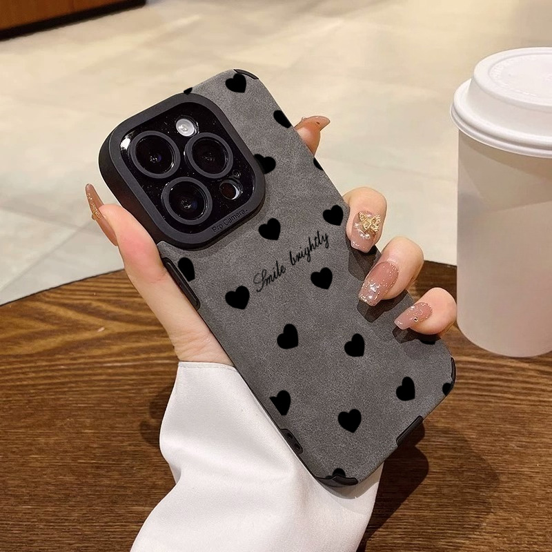 เคสโทรศัพท์หนังนิ่มลายหัวใจสีด - Phone Cases Unique บทวิจารณ์และราคา