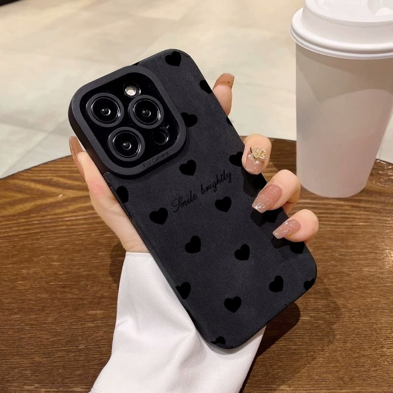 เคสโทรศัพท์หนังนิ่มลายหัวใจสีด - Phone Cases Unique บทวิจารณ์และราคา