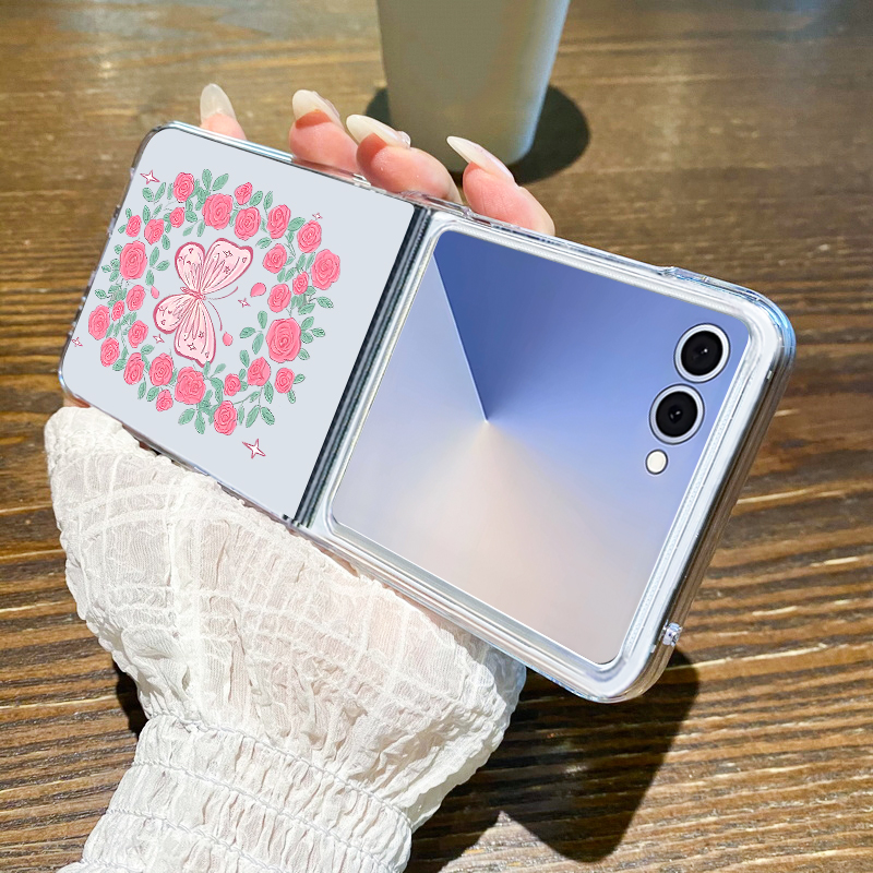 เคสโทรศัพท์ลายดอกไม้สีชมพูสำหร - Phone Cases Z Flip 6 บทวิจารณ์และราคา