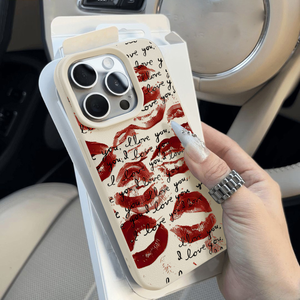 เคสโทรศัพท์หนังสีแดงสดใสสำหรับ - Phone Cases Unique บทวิจารณ์และราคา