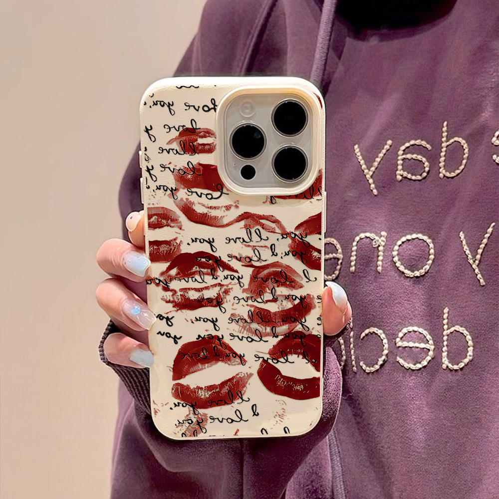 เคสโทรศัพท์หนังสีแดงสดใสสำหรับ - Phone Cases Unique บทวิจารณ์และราคา