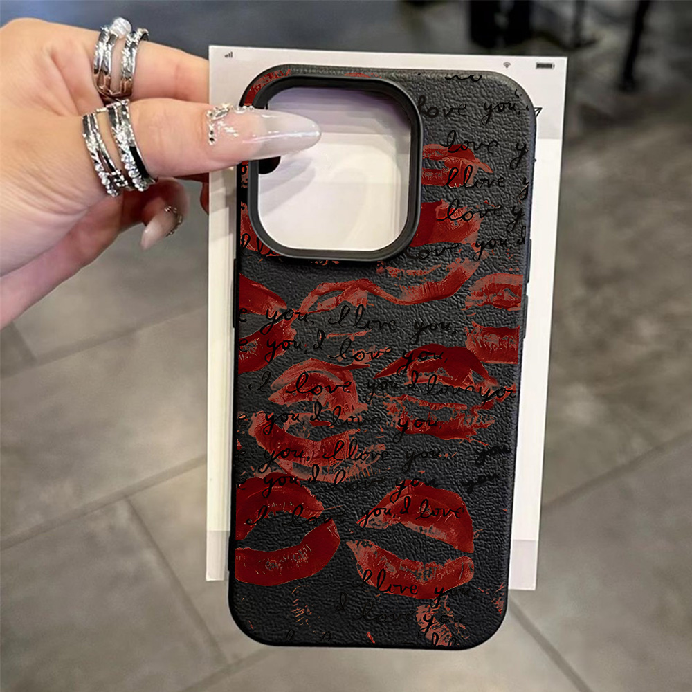 เคสโทรศัพท์หนังสีแดงสดใสสำหรับ - Phone Cases Unique บทวิจารณ์และราคา